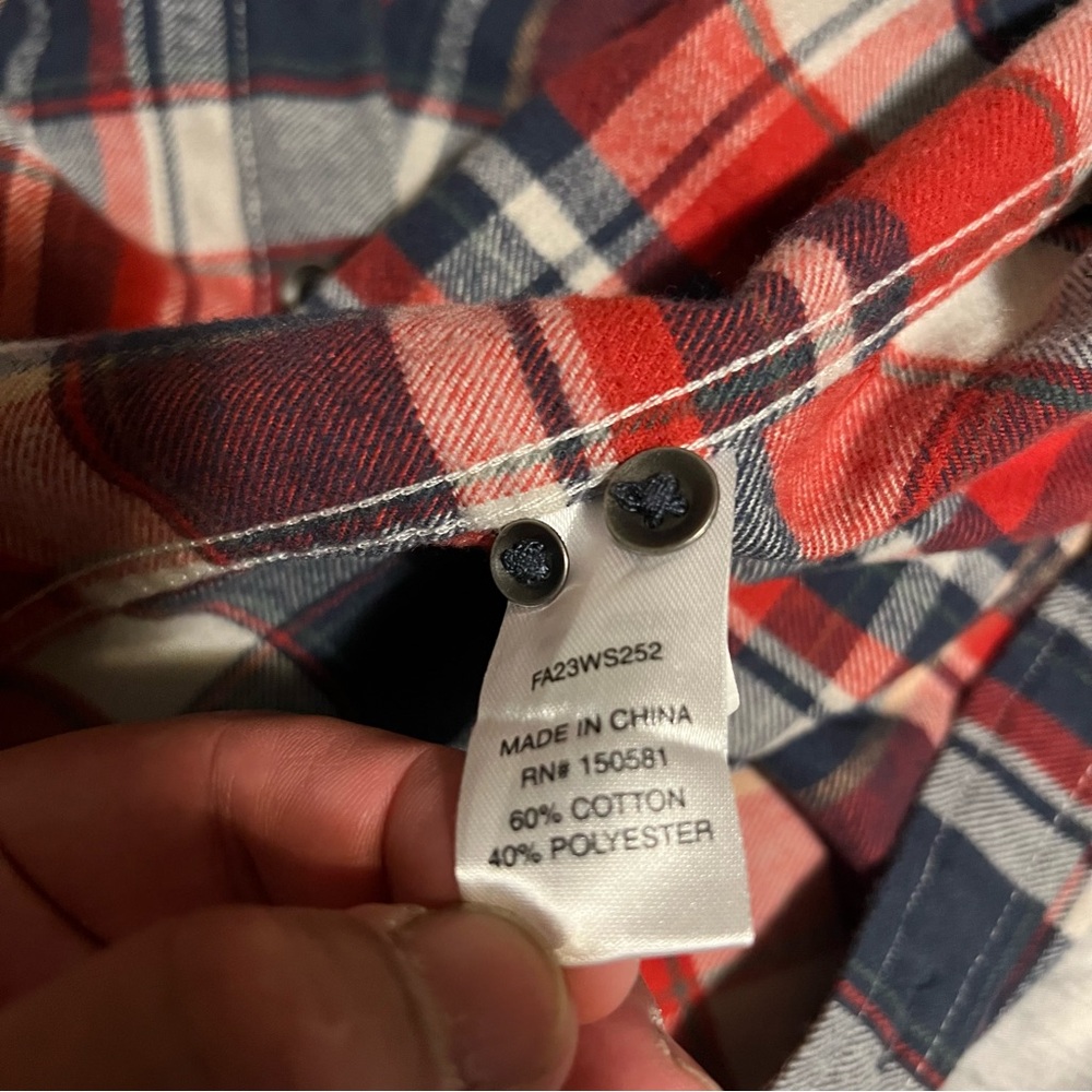 Flag & Anthem Button Down Long Sleeve Plaid Shirt Men’s XL - Picture 4 of 5